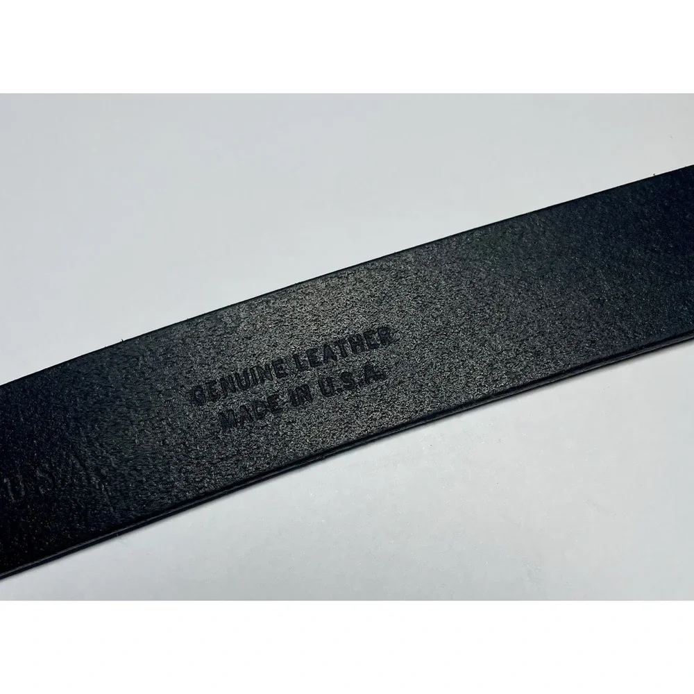GUESS Black Leather Retro Y2K Men's Belt Made In USA Distressed